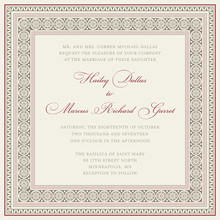 Wine Greek Key Frame Invitation