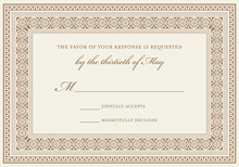 Brown Greek Key Frame RSVP Cards
