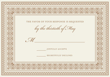 Brown Greek Key Frame RSVP Cards