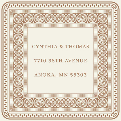 Brown Greek Key Frame Enclosure Cards