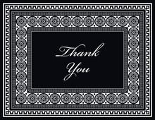 Grey Black Classic Lotus Borders Thank You Cards