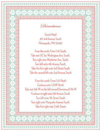 Flamingo And Mint Classic Lotus Borders Invitation