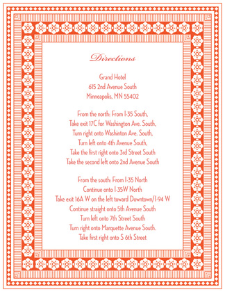 Tango Tangerine Lotus Borders Invitation