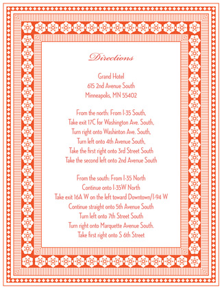 Tango Tangerine Lotus Borders RSVP Cards