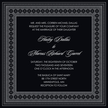 White Panel Black Border Formal Party Invitations