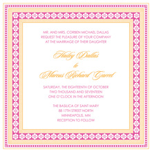 Layered Pink Vintage Borders Invitation