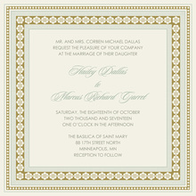 Teak And Grey Lotus Borders Invitation