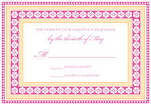 Modern Bookplate Pink RSVP Cards