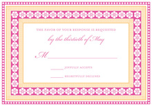 Olive Pink Border RSVP Cards