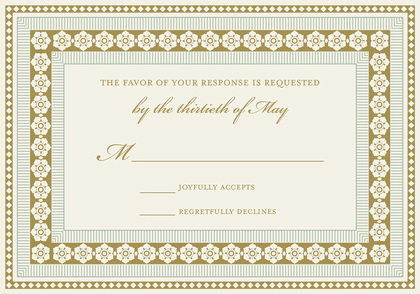Navy Classic Lotus Borders RSVP Cards