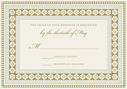 Tango Tangerine Lotus Borders RSVP Cards