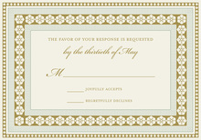 Teak Grey Lotus Borders RSVP Cards