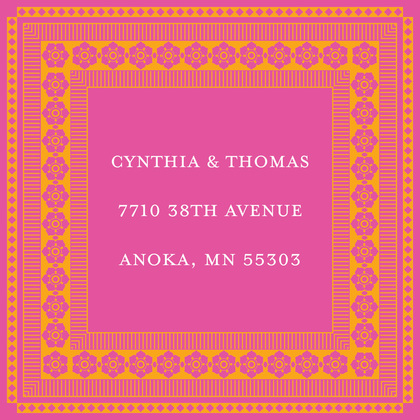 Dark Pink Tangerine Lotus Borders Invitation