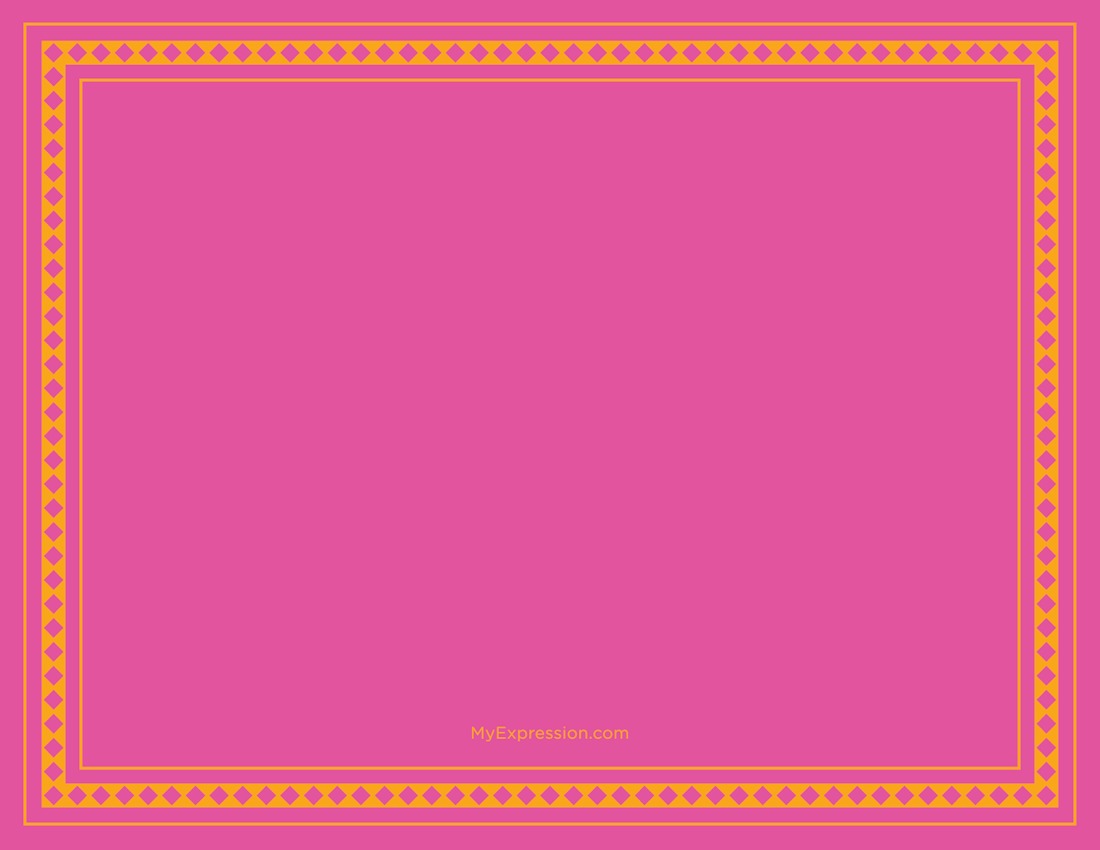 Dark Pink Tangerine Lotus Borders Thank You Cards