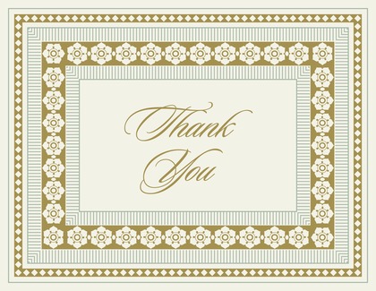 Red Lantern Classic Lotus Borders Thank You Cards