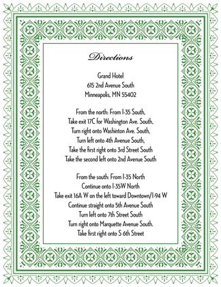 Green Deco Tile Borders RSVP Cards