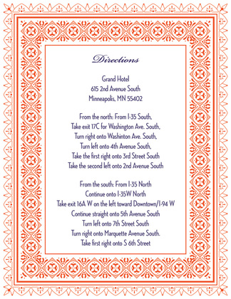 Tango Tangerine Deco Tile Borders Invitation