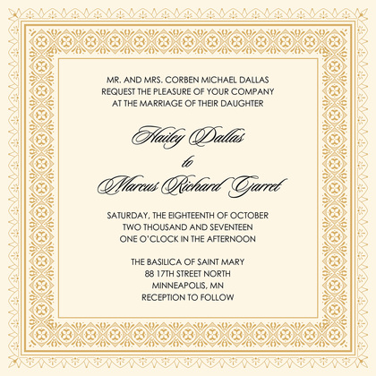 Gold Deco Tile Borders Enclosure Cards