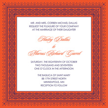 Tango Tangerine Nouveau Frame Invitation