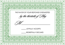 Leaf Green Nouveau Frame RSVP Cards