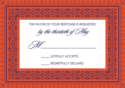 Tango Tangerine Deco Tile Borders Invitation