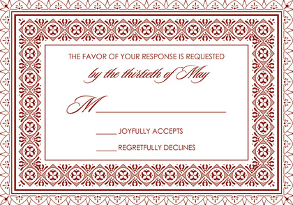 Dark Red And Gold Deco Tile Borders Invitation