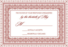 Holiday Red Damask RSVP Cards