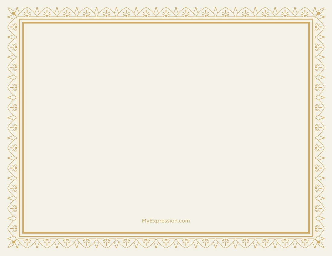 Gold Deco Tile Borders Thank You Cards
