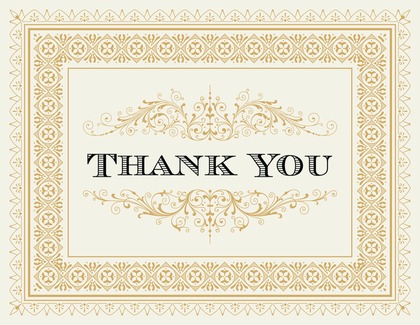 Yellow Deco Tile Borders Thank You Cards