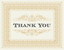 Gold Deco Tile Borders Thank You Cards