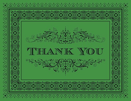 Gold Deco Tile Borders Thank You Cards