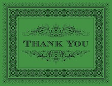 Green Deco Tile Borders Thank You Cards
