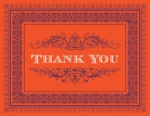 Tango Tangerine Deco Tile Borders Thank You Cards