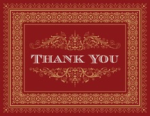 Whimsical Modern Swirls Red Thank You Cards