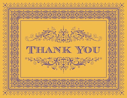 Tango Tangerine Deco Tile Borders Thank You Cards