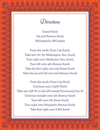Tango Tangerine Nouveau Frame Invitations
