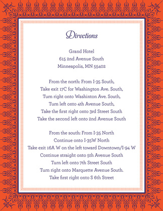 Tango Tangerine Nouveau Frame Invitations