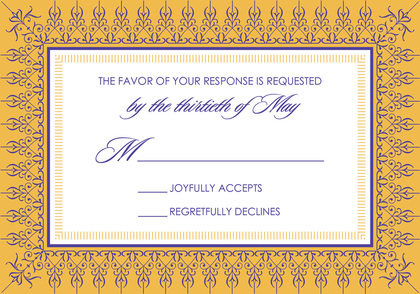 Mustard Nouveau Frame Border Invitations