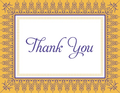 Leaf Green Nouveau Frame Thank You Cards