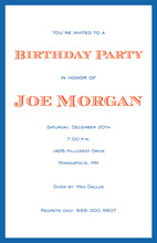 Simple Border Blue Ecru Invitations