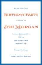 Simple Border Blue Ecru Invitations