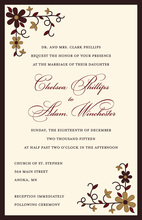 Detailed Brown Floral Filigree Invitations