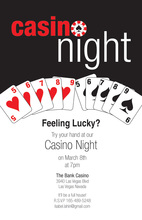 Casino Night Chips Game Cards Invitation