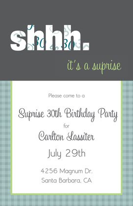 Modern Shhh. 40th Plaid Surprise Invitations