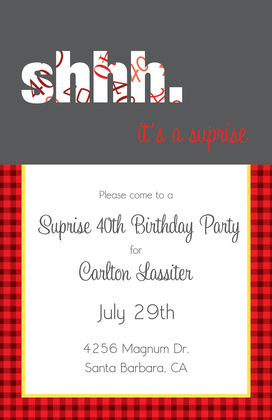 Stylish Shhh. 50th Plaid Surprise Invitations