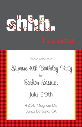 Very Cool Shhh. 30th Plaid Surprise Invitations