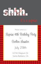 Modern Shhh. 40th Plaid Surprise Invitations