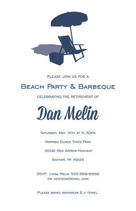 Beach Chair Business Retirement Invitations