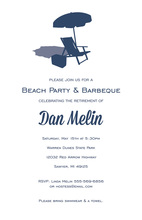 Beach Chair Umbrella Silhouette Invitations