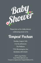 Baby Shower Floral Grey Invitations